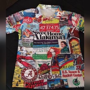 Alabama state print button up. Size Medium